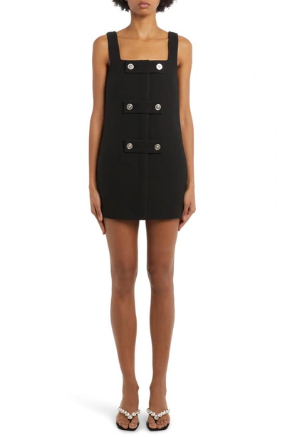 Versace Cavalry Viscose Twill Mini Dress In Black