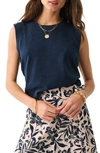 Faherty Sunwashed Slub Muscle Tank In Navy