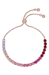 Ted Baker Melrah Ombré Crystal Slider Bracelet In Gold Tone/ Pink Ombre