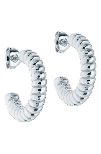 Ted Baker Tottie Twist Hoop Earrings In Silver Tone