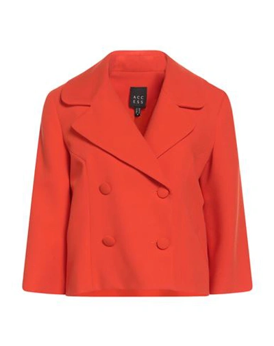 Access Fashion Woman Suit Jacket Orange Size Xl Polyester, Viscose, Elastane