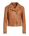 Masterpelle Woman Jacket Camel Size 10 Soft Leather In Beige