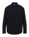 Mauro Grifoni Grifoni Man Shirt Midnight Blue Size L Polyester, Cotton, Elastane