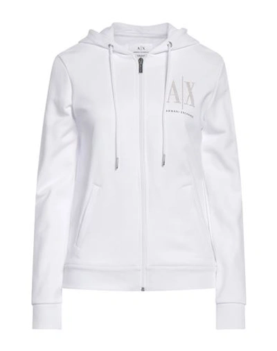 Armani Exchange Woman Sweatshirt White Size M Cotton In White