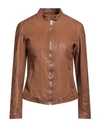 Masterpelle Woman Jacket Brown Size 6 Soft Leather