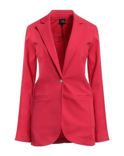Armani Exchange Woman Blazer Red Size L Cotton, Polyamide, Elastane In Red