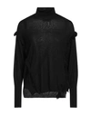 Caractere Caractère Woman Turtleneck Black Size L Polyacrylic, Virgin Wool