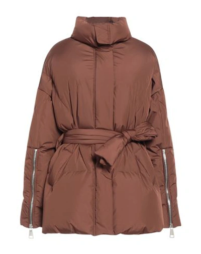 Khrisjoy Woman Down Jacket Brown Size 1 Polyester In Brown