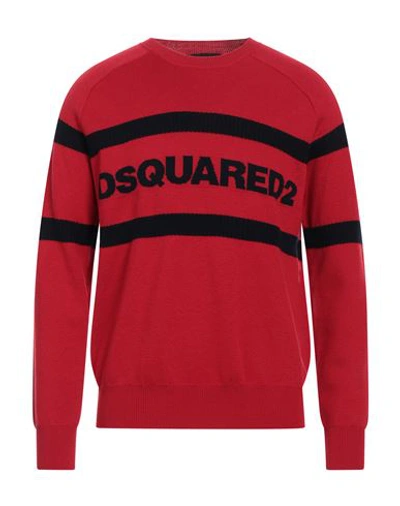 Dsquared2 Man Sweater Red Size Xxl Wool