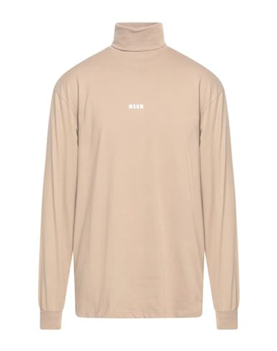 Msgm Man T-shirt Beige Size L Cotton In Beige