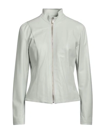 Masterpelle Woman Jacket Light Grey Size 4 Soft Leather