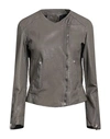 Masterpelle Woman Jacket Dove Grey Size 10 Soft Leather