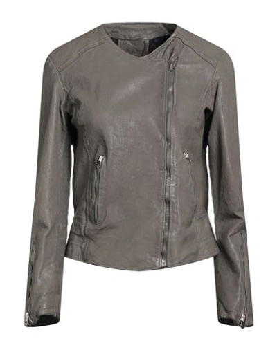 Masterpelle Woman Jacket Dove Grey Size 10 Soft Leather