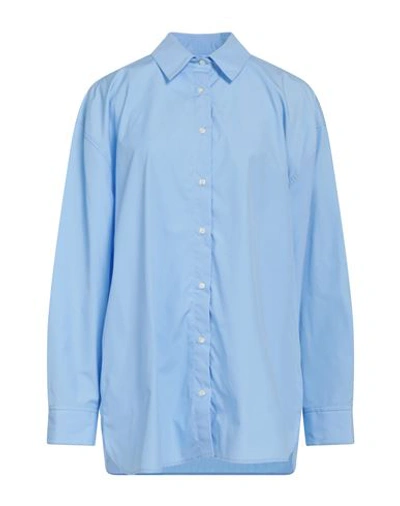Loulou Studio Woman Shirt Light Blue Size M Cotton In Blue
