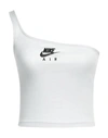 Nike Woman Top Light Grey Size L Cotton, Polyester, Modal, Elastane