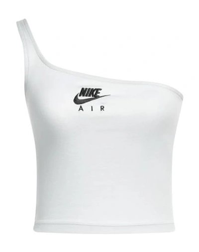 Nike Woman Top Light Grey Size L Cotton, Polyester, Modal, Elastane