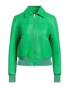 Masterpelle Woman Jacket Acid Green Size 10 Soft Leather