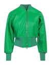 Masterpelle Woman Jacket Green Size 10 Soft Leather