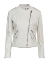 Masterpelle Woman Jacket Off White Size 10 Soft Leather