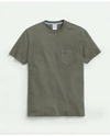 Brooks Brothers Washed Supima Cotton Pocket Crewneck T-shirt | Medium Green | Size Xl