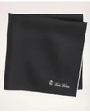 Brooks Brothers Silk Pocket Square In Black