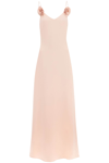 Magda Butrym Open-back Appliquéd Silk-satin Maxi Dress In Orange (pink)