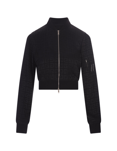 Givenchy Bomber Cropped En Jacquard 4g In Black