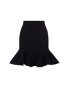 Alexander Mcqueen Asymmetric Peplum Skirt In Nero
