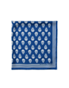 Alexander Mcqueen Royal Blue Silk Scarf With Skull Motif In Blu
