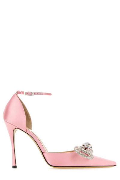 Mach & Mach Bow Detailed Pointed Toe Pumps In Pink