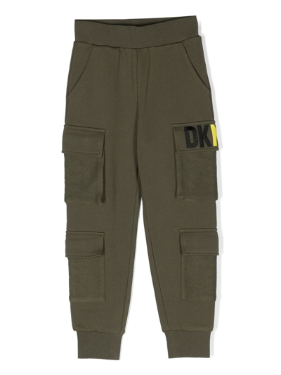 Dkny Kids' Logo-print Cargo Joggers In Green