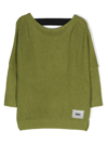 DKNY LOGO-PATCH KNITTED JUMPER