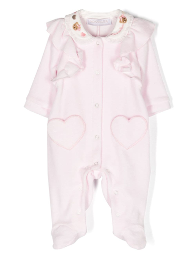 Monnalisa Babies' 刺绣细节连体衣 In Pink