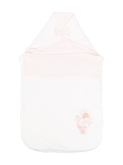 Monnalisa Embroidered-logo Sleeping Bag In White
