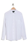Rodd & Gunn Penrose Linen Blend Button-up Shirt In Optical White