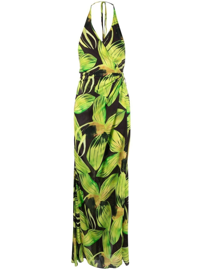 Louisa Ballou Multicoloured Long Dress With Floral Print In Multicolore