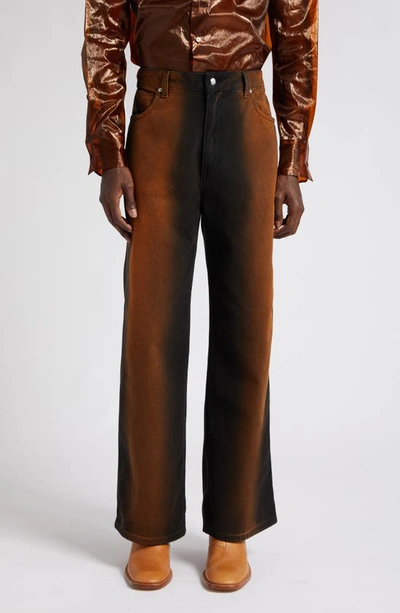 Eckhaus Latta Nonstretch Denim Wide Leg Jeans In Ozone