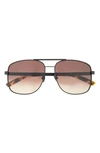 Pared Uptown & Downtown 57.5mm Aviator Sunglasses In Black