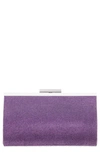 Nina Crystal Frame Clutch In Dark Lavender