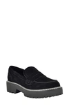 Calvin Klein Suzie Penny Loafer In Black Suede - Suede