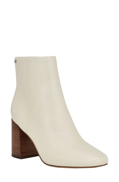 Calvin Klein Audrina Bootie In Ivory Leather