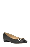 Calvin Klein Women's Crystil Tailored Ballet Flat In Black Leather