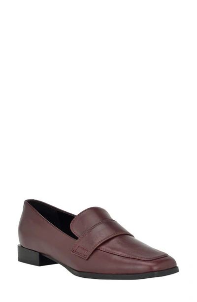 Calvin Klein Tadyn Loafer In Dark Red Leather