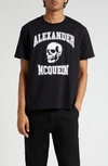 Alexander Mcqueen Alexander Mc Queen Skull Logo T Shirt In Black/ White