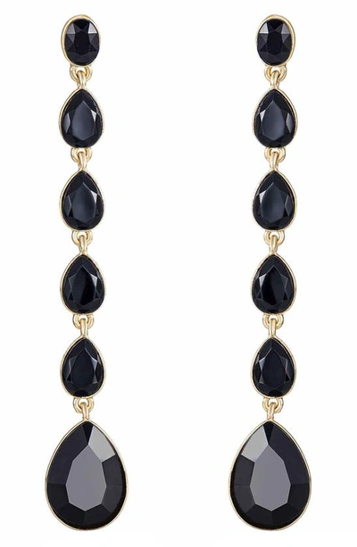 ETTIKA TEARDROP CRYSTAL LINEAR EARRINGS