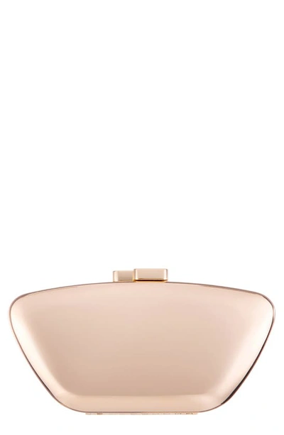 Nina Wham Minaudière Clutch In Light Gold