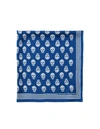 Alexander Mcqueen Royal Blue Silk Scarf With Skull Motif In Blue