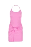 Alyx Satin Halterneck Dress With Ruched Back In Pink