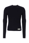 Balmain Logo-patch Merino Wool Jumper In Blue