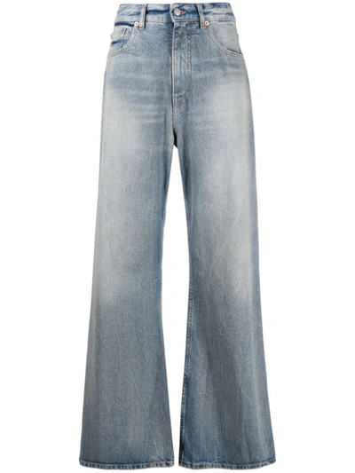 Mm6 Maison Margiela Flared Mid-rise Washed Jeans In Light Denim